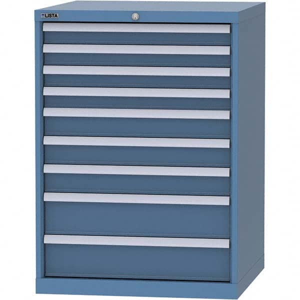 LISTA - 9 Drawer, 45 Compartment Bright Blue Steel Modular Storage Cabinet - Americas Tooling