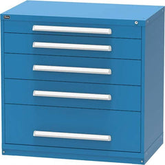 Vidmar - 5 Drawer, 45 Compartment Bright Blue Steel Modular Storage Cabinet - Americas Tooling