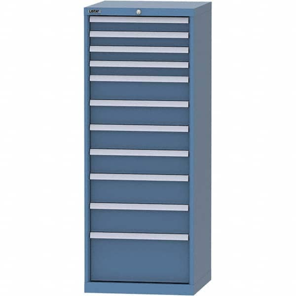 LISTA - 11 Drawer, 84 Compartment Bright Blue Steel Modular Storage Cabinet - Americas Tooling