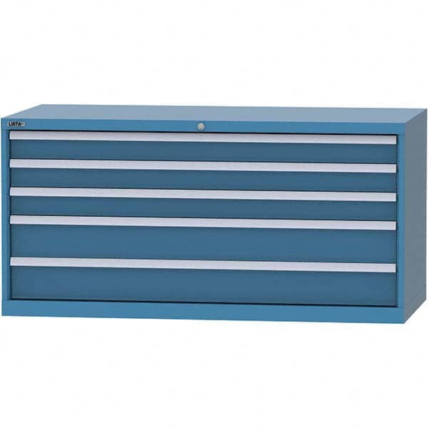 LISTA - 5 Drawer, 84 Compartment Bright Blue Steel Modular Storage Cabinet - Americas Tooling