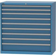 LISTA - 9 Drawer, 84 Compartment Bright Blue Steel Modular Storage Cabinet - Americas Tooling