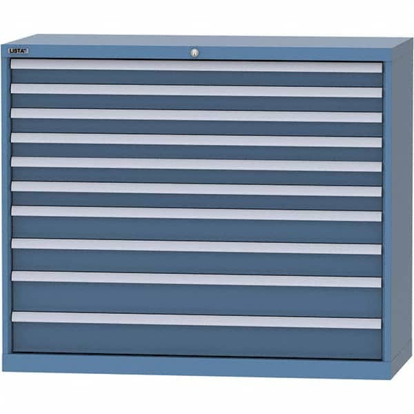 LISTA - 10 Drawer, 99 Compartment Bright Blue Steel Modular Storage Cabinet - Americas Tooling