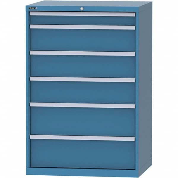 LISTA - 6 Drawer, 84 Compartment Bright Blue Steel Modular Storage Cabinet - Americas Tooling