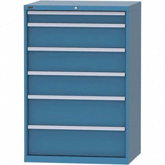 LISTA - 6 Drawer, 84 Compartment Bright Blue Steel Modular Storage Cabinet - Americas Tooling