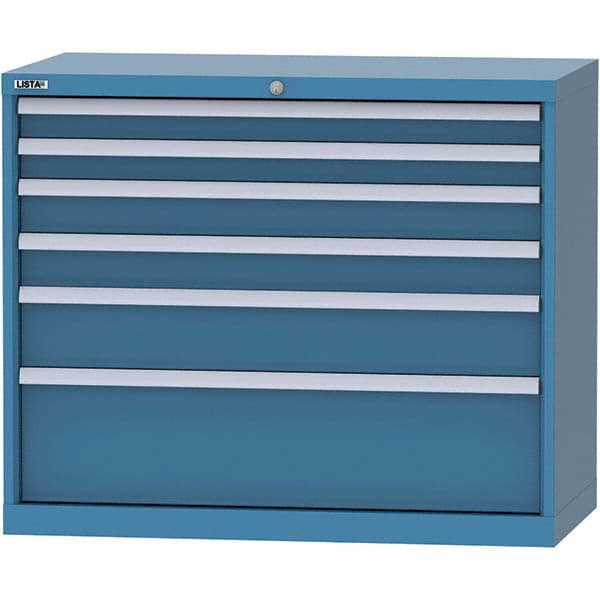 LISTA - 6 Drawer, 84 Compartment Bright Blue Steel Modular Storage Cabinet - Americas Tooling