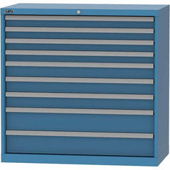 LISTA - 9 Drawer, 84 Compartment Bright Blue Steel Modular Storage Cabinet - Americas Tooling