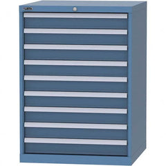 LISTA - 9 Drawer, 45 Compartment Bright Blue Steel Modular Storage Cabinet - Americas Tooling