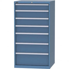 LISTA - 7 Drawer, 45 Compartment Bright Blue Steel Modular Storage Cabinet - Americas Tooling