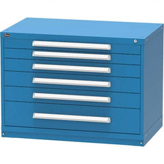 Vidmar - 6 Drawer, 45 Compartment Bright Blue Steel Modular Storage Cabinet - Americas Tooling