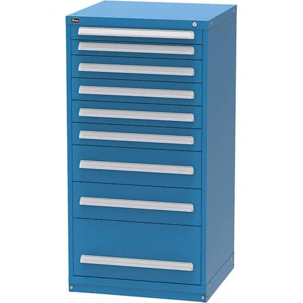 Vidmar - 9 Drawer Bright Blue Steel Modular Storage Cabinet - Americas Tooling