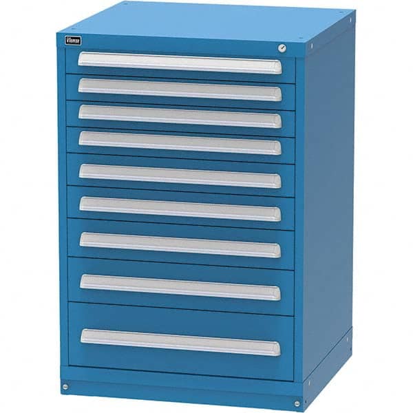 Vidmar - 9 Drawer, 344 Compartment Bright Blue Steel Modular Storage Cabinet - Americas Tooling