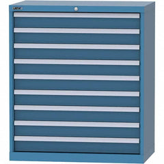 LISTA - 9 Drawer, 84 Compartment Bright Blue Steel Modular Storage Cabinet - Americas Tooling