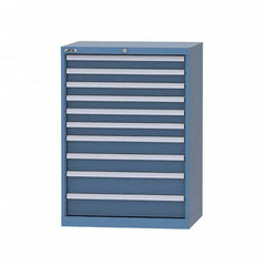 LISTA - 9 Drawer, 124 Compartment Bright Blue Steel Modular Storage Cabinet - Americas Tooling