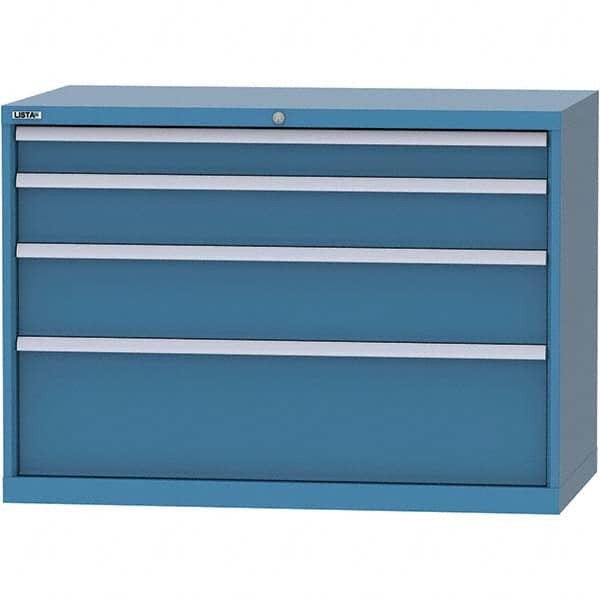 LISTA - 4 Drawer, 99 Compartment Bright Blue Steel Modular Storage Cabinet - Americas Tooling