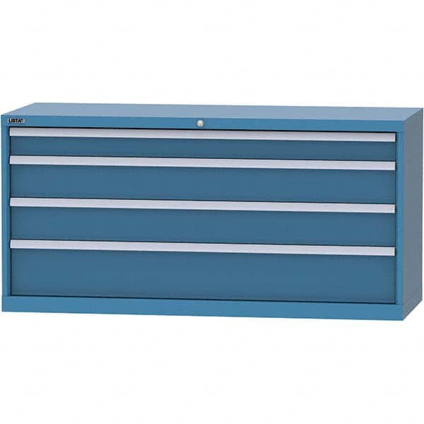 LISTA - 4 Drawer, 84 Compartment Bright Blue Steel Modular Storage Cabinet - Americas Tooling