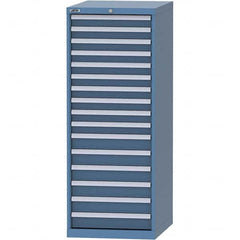 LISTA - 16 Drawer, 99 Compartment Bright Blue Steel Modular Storage Cabinet - Americas Tooling