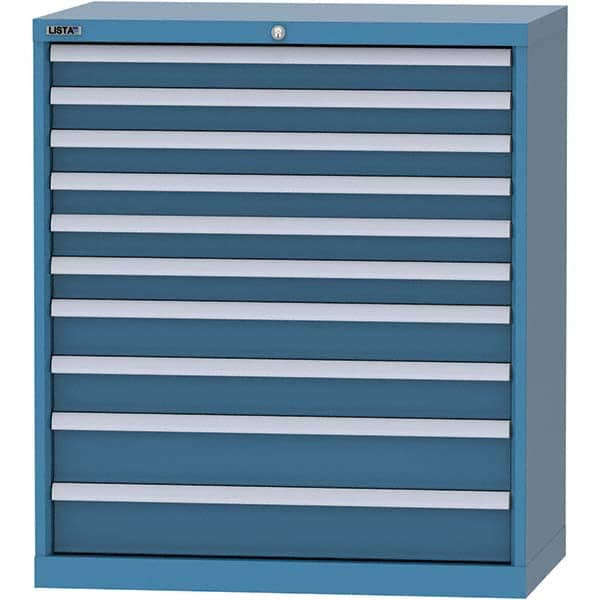 LISTA - 10 Drawer, 84 Compartment Bright Blue Steel Modular Storage Cabinet - Americas Tooling