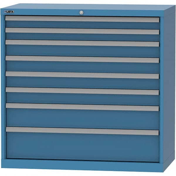 LISTA - 8 Drawer, 84 Compartment Bright Blue Steel Modular Storage Cabinet - Americas Tooling