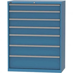 LISTA - 7 Drawer, 84 Compartment Bright Blue Steel Modular Storage Cabinet - Americas Tooling