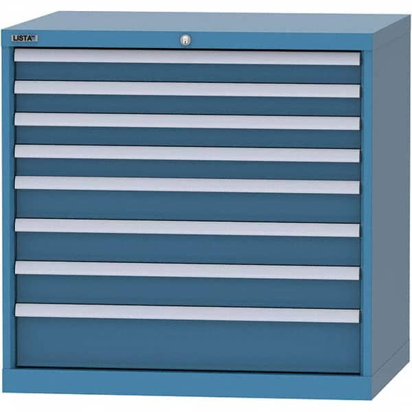 LISTA - 8 Drawer, 84 Compartment Bright Blue Steel Modular Storage Cabinet - Americas Tooling