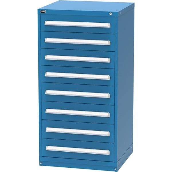 Vidmar - 8 Drawer, 124 Compartment Bright Blue Steel Modular Storage Cabinet - Americas Tooling