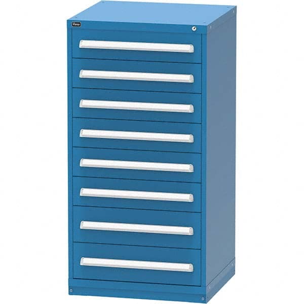 Vidmar - 8 Drawer, 124 Compartment Bright Blue Steel Modular Storage Cabinet - Americas Tooling