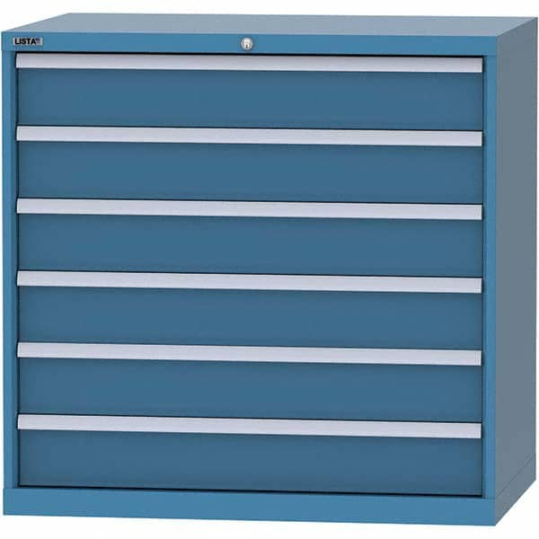 LISTA - 6 Drawer, 99 Compartment Bright Blue Steel Modular Storage Cabinet - Americas Tooling