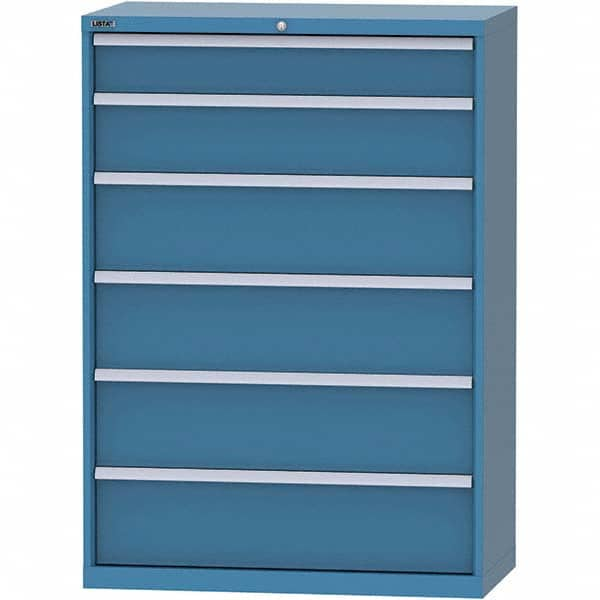 LISTA - 6 Drawer, 84 Compartment Bright Blue Steel Modular Storage Cabinet - Americas Tooling