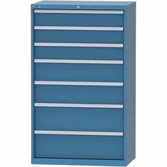 LISTA - 7 Drawer, 84 Compartment Bright Blue Steel Modular Storage Cabinet - Americas Tooling