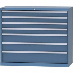 LISTA - 7 Drawer, 99 Compartment Bright Blue Steel Modular Storage Cabinet - Americas Tooling