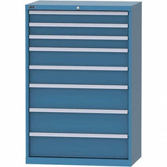 LISTA - 8 Drawer, 84 Compartment Bright Blue Steel Modular Storage Cabinet - Americas Tooling