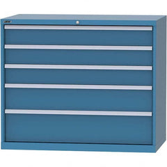 LISTA - 5 Drawer, 99 Compartment Bright Blue Steel Modular Storage Cabinet - Americas Tooling