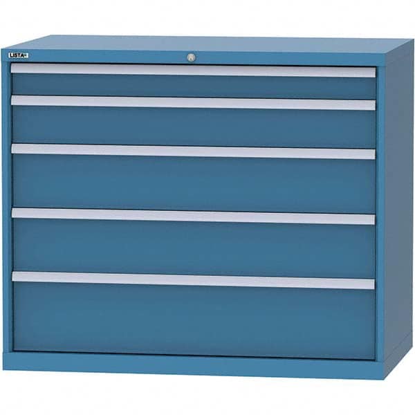 LISTA - 5 Drawer, 99 Compartment Bright Blue Steel Modular Storage Cabinet - Americas Tooling