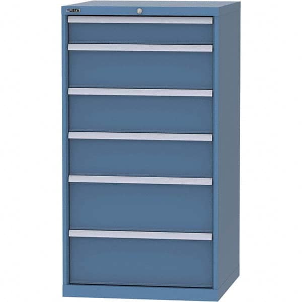 LISTA - 6 Drawer, 45 Compartment Bright Blue Steel Modular Storage Cabinet - Americas Tooling