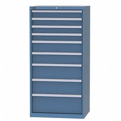 LISTA - 8 Drawer, 124 Compartment Bright Blue Steel Modular Storage Cabinet - Americas Tooling