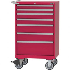 LISTA - 7 Drawer, 124 Compartment Red Steel Modular Storage Cabinet - Americas Tooling