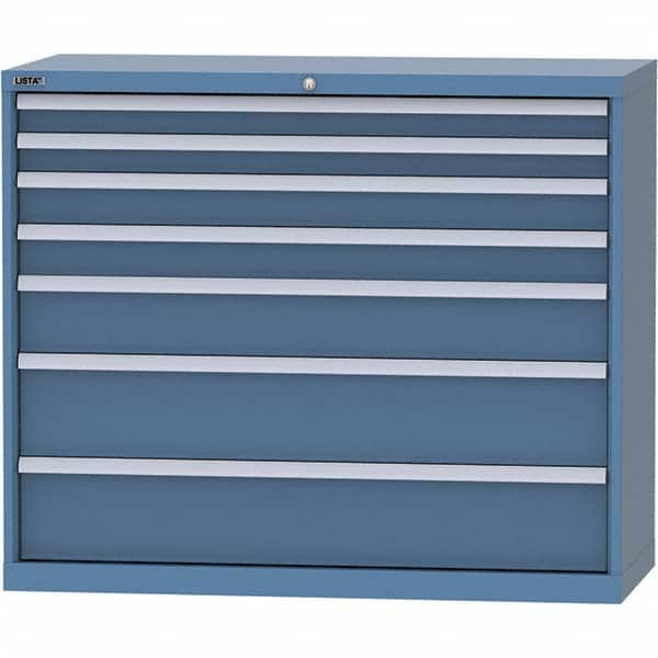 LISTA - 7 Drawer, 99 Compartment Bright Blue Steel Modular Storage Cabinet - Americas Tooling