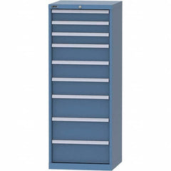 LISTA - 9 Drawer, 84 Compartment Bright Blue Steel Modular Storage Cabinet - Americas Tooling