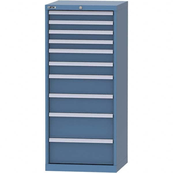 LISTA - 10 Drawer, 84 Compartment Bright Blue Steel Modular Storage Cabinet - Americas Tooling