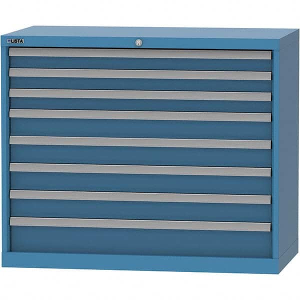 LISTA - 8 Drawer, 84 Compartment Bright Blue Steel Modular Storage Cabinet - Americas Tooling