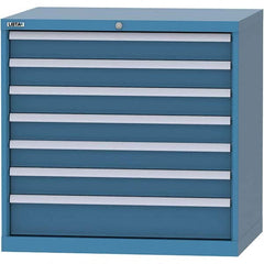 LISTA - 7 Drawer, 84 Compartment Bright Blue Steel Modular Storage Cabinet - Americas Tooling