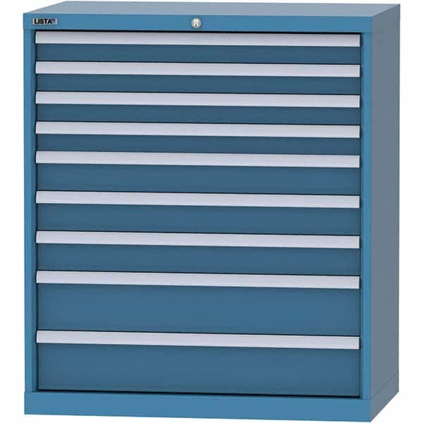 LISTA - 9 Drawer, 84 Compartment Bright Blue Steel Modular Storage Cabinet - Americas Tooling