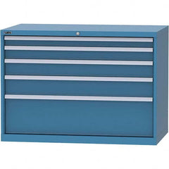 LISTA - 5 Drawer, 99 Compartment Bright Blue Steel Modular Storage Cabinet - Americas Tooling