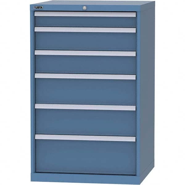 LISTA - 6 Drawer, 45 Compartment Bright Blue Steel Modular Storage Cabinet - Americas Tooling