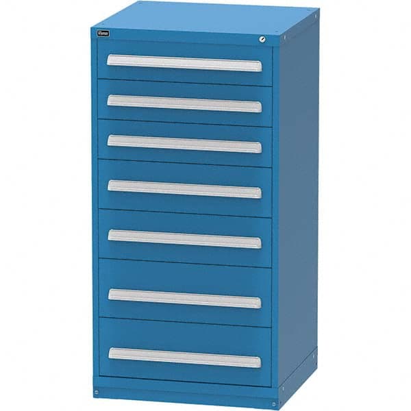 Vidmar - 7 Drawer Bright Blue Steel Modular Storage Cabinet - Americas Tooling