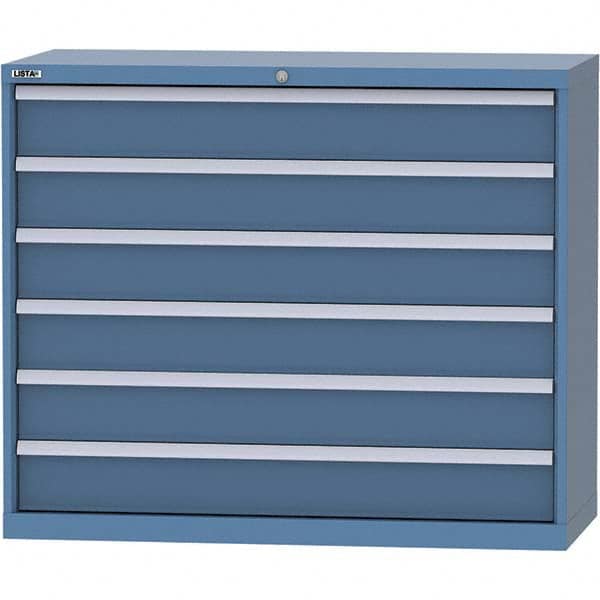 LISTA - 6 Drawer, 99 Compartment Bright Blue Steel Modular Storage Cabinet - Americas Tooling