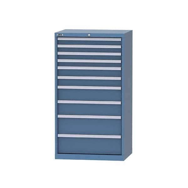 LISTA - 8 Drawer, 124 Compartment Bright Blue Steel Modular Storage Cabinet - Americas Tooling