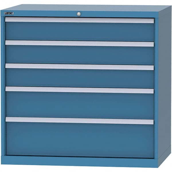 LISTA - 4 Drawer, 99 Compartment Bright Blue Steel Modular Storage Cabinet - Americas Tooling