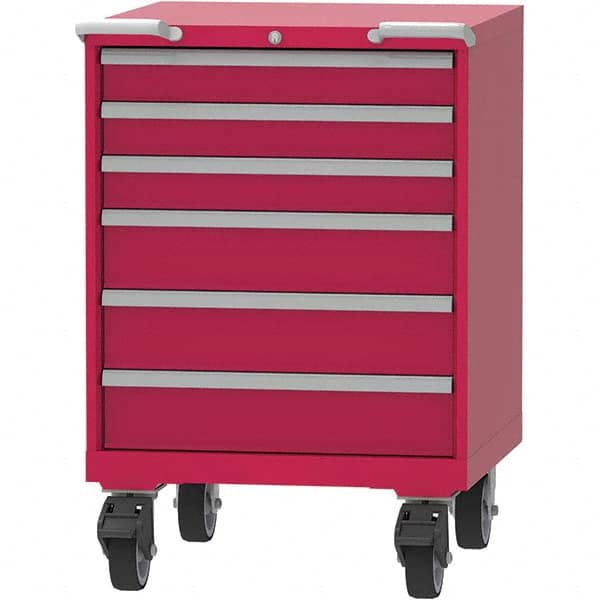 LISTA - 6 Drawer, 45 Compartment Red Steel Modular Storage Cabinet - Americas Tooling