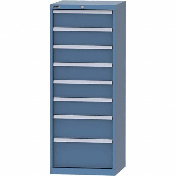 LISTA - 8 Drawer, 84 Compartment Bright Blue Steel Modular Storage Cabinet - Americas Tooling